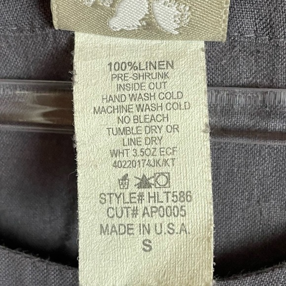 Match Point USA Linen Lagenlook Gray Tunic Top Size S Patch Pockets‎ - Picture 4 of 5